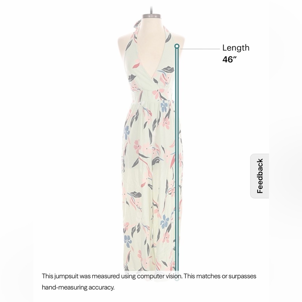 Floral Halter Maxi Dress in Mint with Pink & Blue Accents - Picture 3 of 7